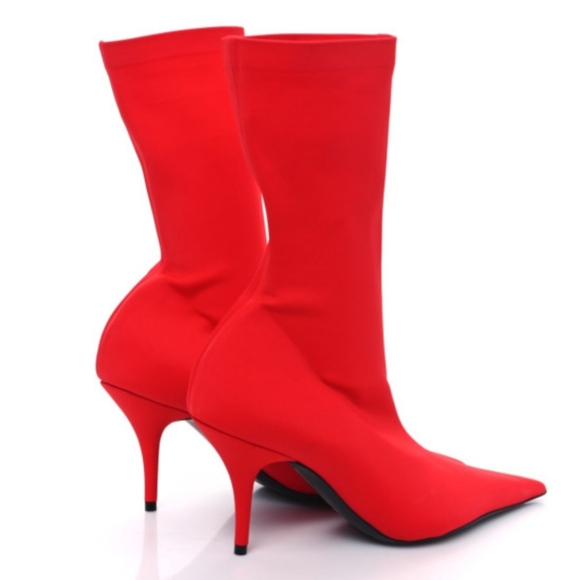 BALENCIGA MATTE SPANDEX POINTY TOE BOOT SIZE 39 NWOB - Picture 1 of 8